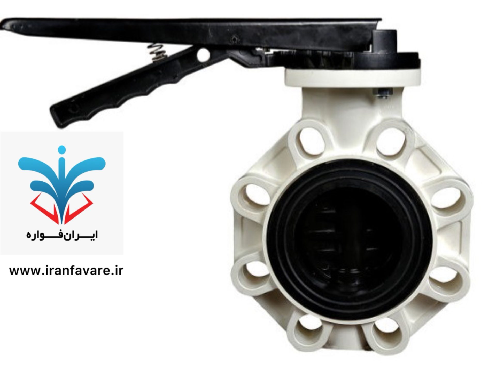 شیر پروانه ای ویسپار 3 اینچ با دسته فلزی
